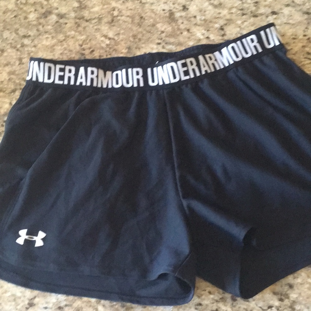 Black UA gym shorts